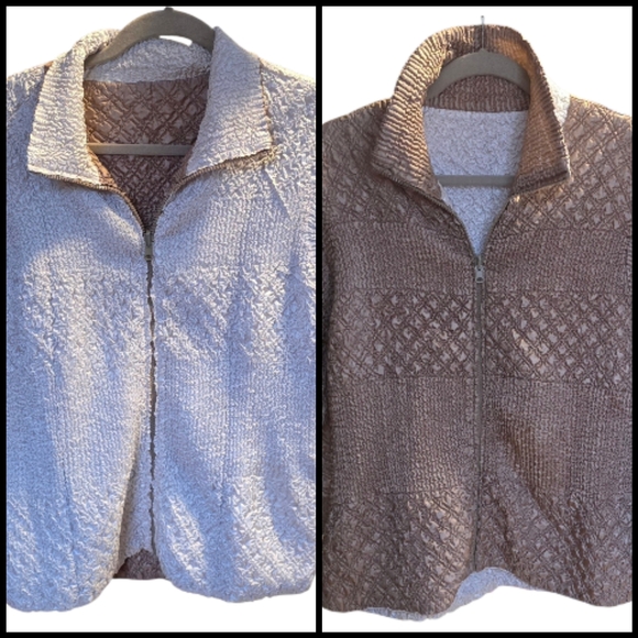 Jackets & Blazers - Reversible Textured Zip-Up Jacket